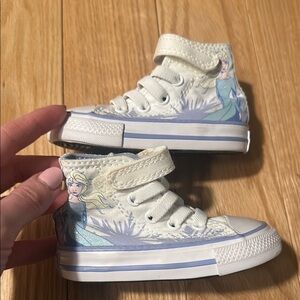 Converse White High-Top Sneakers with Velcro Strap